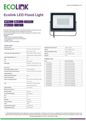 Ecolink LED Flood Light Luminare 3000k/6500K