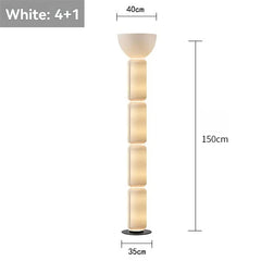 Nordic LED Glass Floor Lamp with Milky White Luster and Walnut Wood