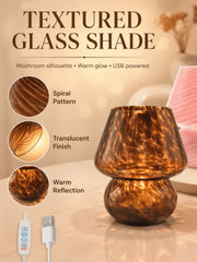 Modern Glass Battery Operated Table Lamp