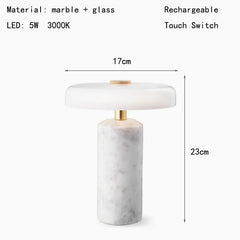 Natural Marble Table Lamp Battery Operated