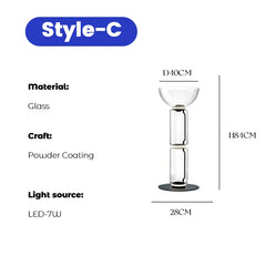 Modern Fine Glass Column Noctambule LED Floor Lamp