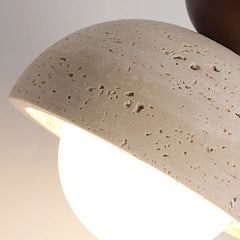 LED Natural Travertine Stone Pendant Light