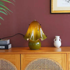 Mushroom Hand Blown Glass Lamp