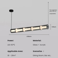 Modern Designer Modern LED Glass Linear Pendant Lamp