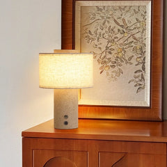 Modern Minimalist Travertine Marble Table Lamp Battery Operated