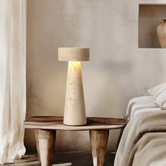 Japanese Wabi-Sabi Style Travertine LED Table Lamp