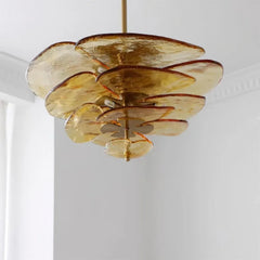 Lotus Leaf Murano Glass Chandelier