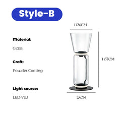Modern Fine Glass Column Noctambule LED Floor Lamp