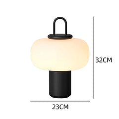 Portable Glass Minimalist Art Black Table Lamp
