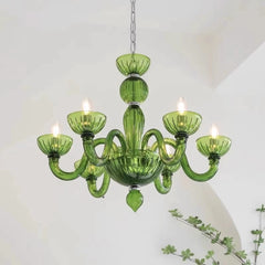 Modern Colorful Murano Style Glass Chandelier