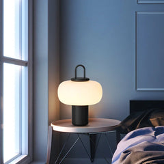 Portable Glass Minimalist Art Black Table Lamp