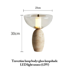 Modern Travertine Stone  LED Table Lamp