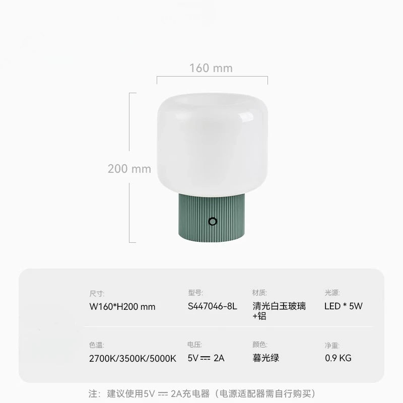 Modern Colorful Table Lamp with Touch Switch USB Charging Battery