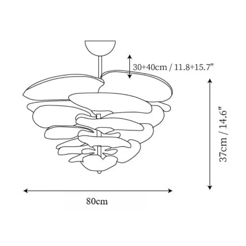Lotus Leaf Murano Glass Chandelier