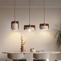 LED Natural Travertine Stone Pendant Light