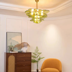 Lotus Leaf Murano Glass Chandelier