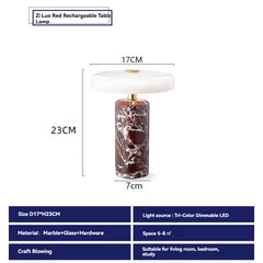 Rechargeable Marble Table Light with Touch Switch