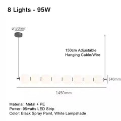 Linear LED Cream Acrylic Pendant Light