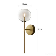 Nordic Long Wall Lamp Clear Glass Ball Wall Lamp