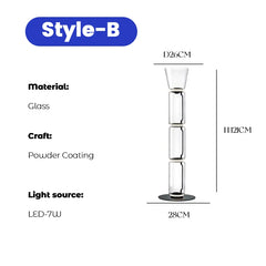 Modern Fine Glass Column Noctambule LED Floor Lamp