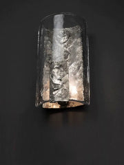 Artistic Hammered Metal Wall lamp with Solid Glass