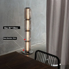 Italian Style Long Glass Column Floor Lamp