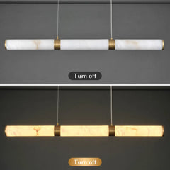 Natural Spanish Linear LED Marble Pendant Light