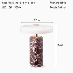 Natural Marble Table Lamp Battery Operated