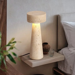 Japanese Wabi-Sabi Style Travertine LED Table Lamp