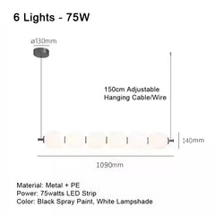 Linear LED Cream Acrylic Pendant Light