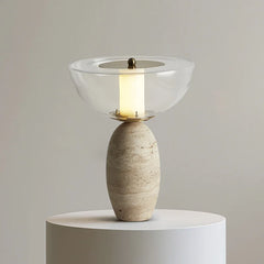 Modern Travertine Stone  LED Table Lamp