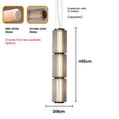 Long Stripe LED Glass Pendant Light