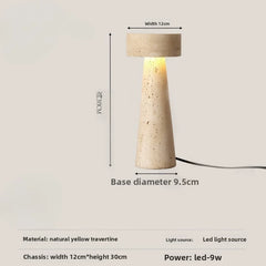 Japanese Wabi-Sabi Style Travertine LED Table Lamp