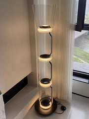 Modern Fine Glass Column Noctambule LED Floor Lamp