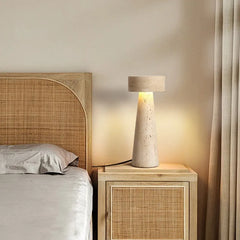 Japanese Wabi-Sabi Style Travertine LED Table Lamp