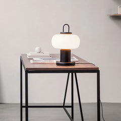 Portable Glass Minimalist Art Black Table Lamp