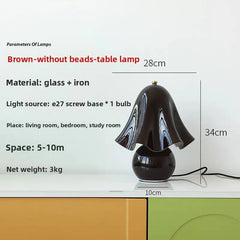 Mushroom Hand Blown Glass Lamp