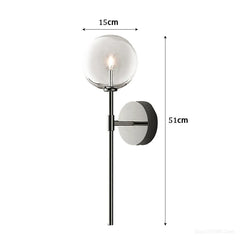 Nordic Long Wall Lamp Clear Glass Ball Wall Lamp