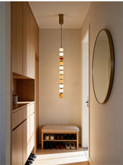 Nordic French Copper Natural Marble Pendant Light