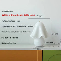 Mushroom Hand Blown Glass Lamp