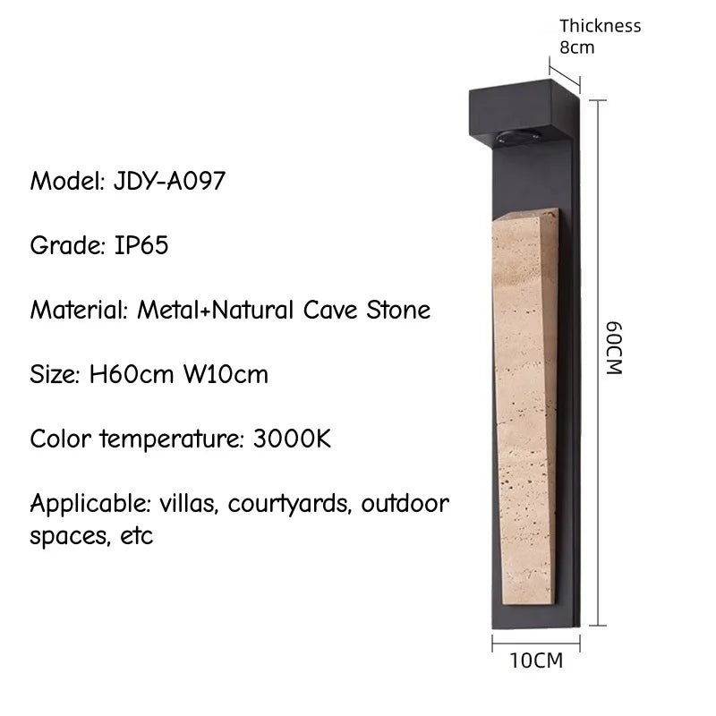 Outdoor waterproof Travertine Stone Wall Lamp IP65