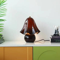 Mushroom Hand Blown Glass Lamp