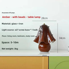Mushroom Hand Blown Glass Lamp