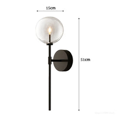 Nordic Long Wall Lamp Clear Glass Ball Wall Lamp