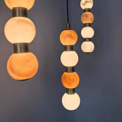 Nordic French Copper Natural Marble Pendant Light