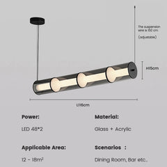 Modern Designer Modern LED Glass Linear Pendant Lamp