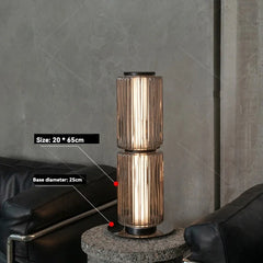 Italian Style Long Glass Column Floor Lamp
