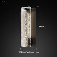 Textured Glass LED Modern Black Metal Wall Lamp