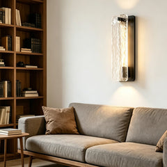 Textured Glass LED Modern Black Metal Wall Lamp