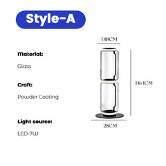 Modern Fine Glass Column Noctambule LED Floor Lamp